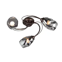Люстра потолочная V4937-7/3PL Vitaluce серая чёрная на 3 лампы, основание бронзовое в стиле современный 