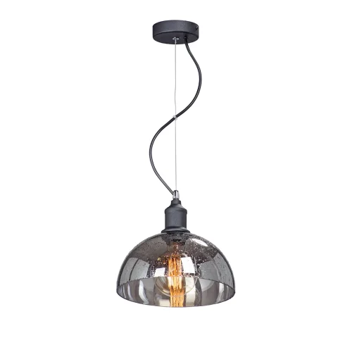 Светильник подвесной V4851-1/1S Vitaluce серый чёрный 1 лампа, основание чёрное в стиле лофт 