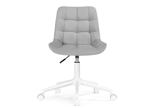 Компьютерное кресло Честер светло-серый / белый 538988 Woodville, серый/велюр, ножки/металл/белый, размеры - *920***490*600 фото 2