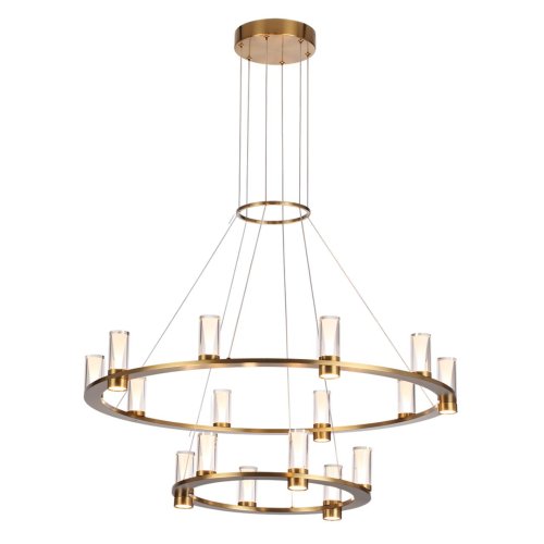 Люстра подвесная LED Defance 7144/110L Odeon Light прозрачная на 16 ламп, основание бронзовое в стиле современный классический кольца фото 3