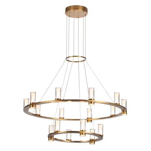 Люстра подвесная Defance 7144/110L Odeon Light прозрачная на 16 ламп, основание бронзовое в стиле классический современный кольца фото 3