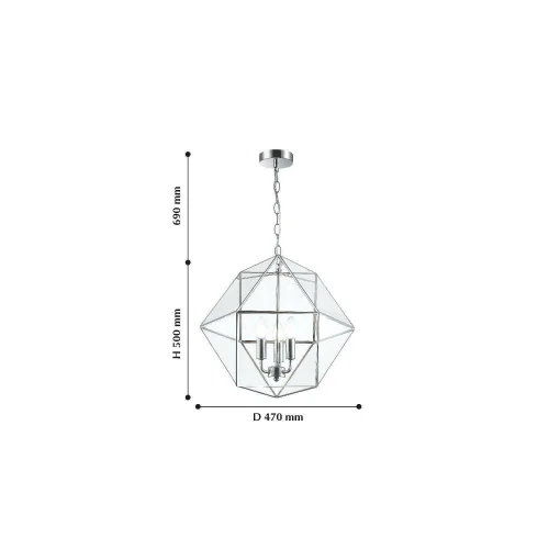 Люстра подвесная Mattis 2298-3P Favourite прозрачная на 3 лампы, основание хром в стиле кантри  фото 2