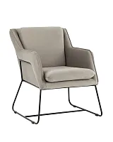 Кресло Роланд в стиле лофт велюр светло-серый УТ000035915 Stool Group, серый/велюр, ножки/металл/чёрный, размеры - ****700*840мм