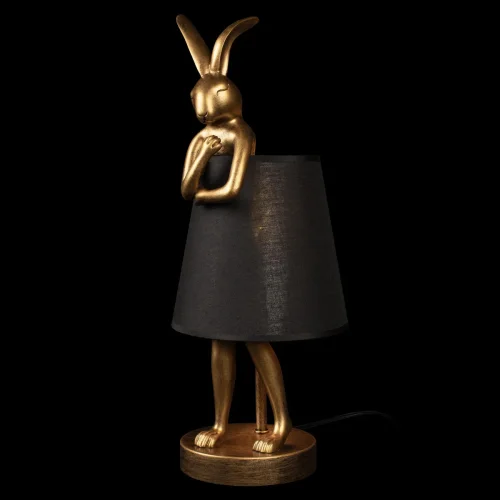 Настольная лампа Lapine 10315/A Black LOFT IT чёрная 1 лампа, основание золотое смола в стиле современный животные фото 4