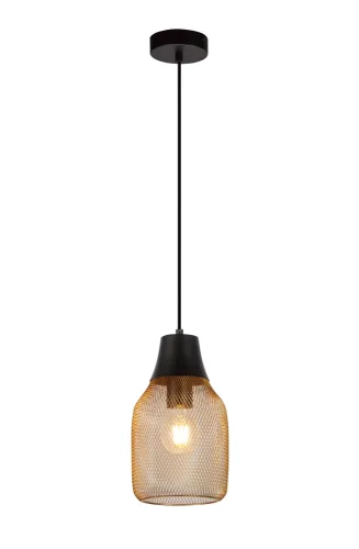 Светильник подвесной Adalina V11842-1P Moderli золотой на 1 лампу, основание чёрное в стиле лофт современный 