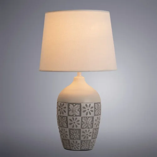 Настольная лампа Chloe A4237LT-1GY Arte Lamp белая 1 лампа, основание серое керамика в стиле кантри  фото 2