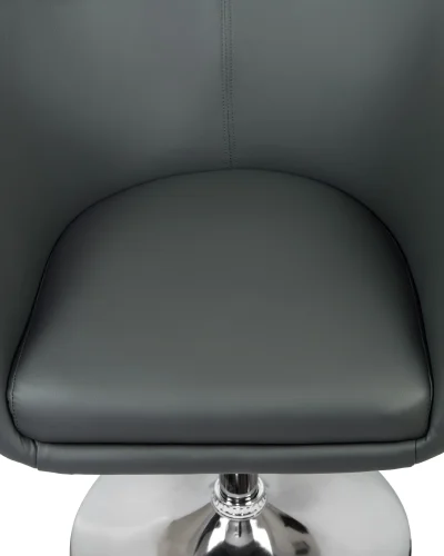 Кресло дизайнерское 8600-LM,  цвет сиденья серый, цвет основания хром Dobrin, серый/экокожа, ножки/металл/хром, размеры - 750*900***600*570 фото 5