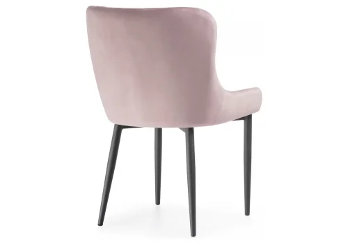 Стул на металлокаркасе Teo light purple / black 15019 Woodville, розовый/велюр, ножки/металл/чёрный, размеры - ****530*620 фото 4