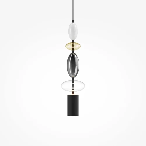 Светильник подвесной Monochrome MOD071PL-L8B3K2 Maytoni прозрачный чёрный 1 лампа, основание чёрное в стиле современный арт-деко выдувное фото 4