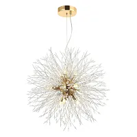 Люстра подвесная Davie LSP-8778 Lussole прозрачная на 12 ламп, основание золотое в стиле флористика современный ветви