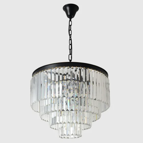 Люстра подвесная MAXIME SP6 BLACK Crystal Lux прозрачная на 6 ламп, основание чёрное в стиле американский фото 4