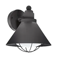 Настенный светильник BARROSELA 94805 Eglo уличный IP44 чёрный 1 лампа, плафон белый в стиле кантри классический E27