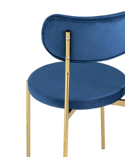 Стул обеденный Барбара, велюр синий, золотые ножки УТ000028058 Stool Group, синий/велюр, ножки/металл/золотой, размеры - ****480*535 фото 5