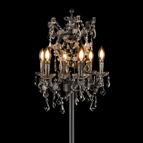 Торшер Vaille Crystal 10450F LOFT IT цепочки графит на 6 ламп, основание графит в стиле арт-деко фото 5