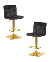 Стул барный набор 2 шт. SET-2 5016-LM GOLDIE, цвет сиденья черный (MJ9-101), цвет основания золото Dobrin, /велюр, ножки/металл/золотой, размеры - 940*1150***420*520 Стул барный набор 2 шт. SET-2 5016-LM GOLDIE, цвет сиденья черный (MJ9-101), цвет основания золото Dobrin, /велюр, ножки/металл/золотой, размеры - 940*1150***420*520