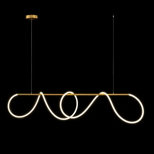 Светильник подвесной LED Thread 10388P/B Brass LOFT IT белый на 1 лампу, основание бронзовое в стиле хай-тек современный минимализм линейный гибкий неон фото 3