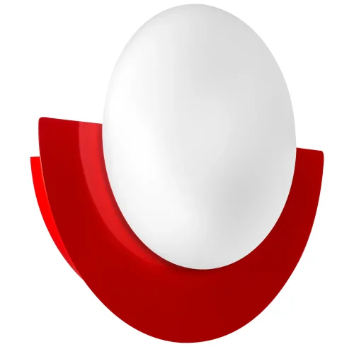 Бра LED Erica 609632 Lightstar белый на 1 лампу, основание красное в стиле мемфис современный шар