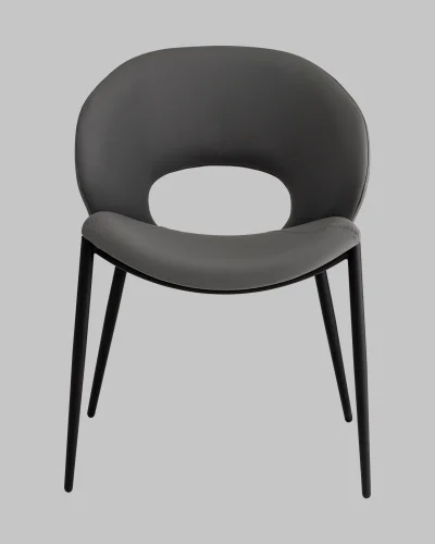 Стул Вивьен экокожа серый УТ000040870 Stool Group, серый/экокожа, ножки/металл/чёрный, размеры - *780**** фото 2