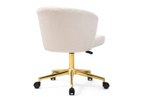 Компьютерное кресло Lika white teddy 15528 Woodville, белый/букле, ножки/металл/золотой, размеры - *880***580*540 фото 4