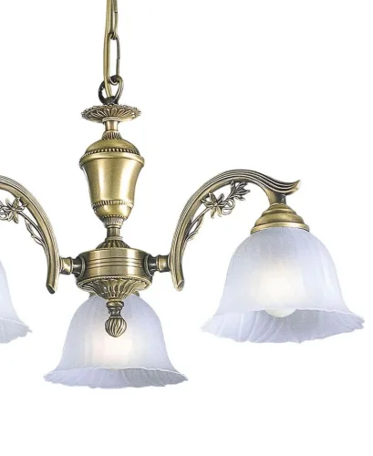 Люстра подвесная  L 2720/3 Reccagni Angelo белая на 3 лампы, основание античное бронза в стиле классический  фото 2