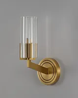 Бра Brass V11015-1W Moderli прозрачный на 1 лампу, основание золотое латунь в стиле современный американский 