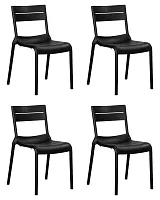 Стул обеденный набор 4 шт. SET-4 902PP-LMZL TIM, цвет черный (B-03) Dobrin, /полимер, ножки/пластик/чёрный, размеры - *815***475*565
