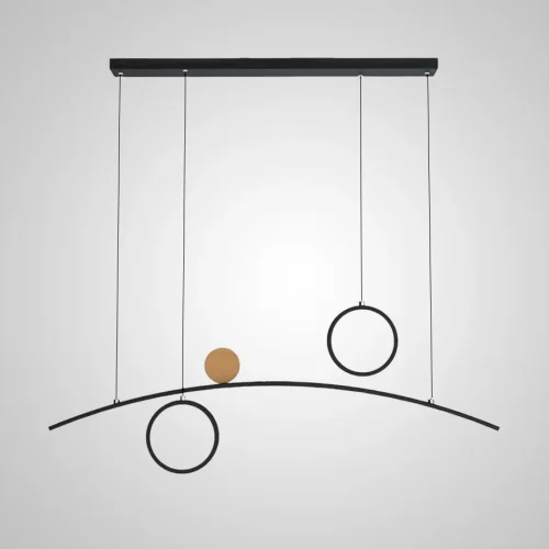 Светильник подвесной ABIGAIL LONG Black Blue 203494-23 ImperiumLoft чёрный на 3 лампы, основание коричневое в стиле современный фото 3