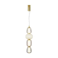 Светильник подвесной LED Pattern MOD267PL-L32G3K Maytoni прозрачный белый на 1 лампу, основание золотое в стиле современный арт-деко 