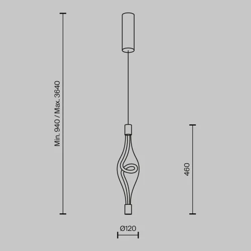 Светильник подвесной LED Loop MOD290PL-L14BS3K Maytoni прозрачный на 1 лампу, основание латунь в стиле современный хай-тек выдувное фото 3