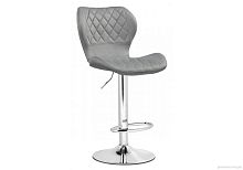 Барный стул Porch chrome / gray 15745 Woodville, серый/велюр, ножки/металл/хром, размеры - *1080***460*490