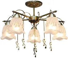 Люстра потолочная Delia TL1195X-05AB Toplight прозрачная на 5 ламп, основание античное бронза в стиле современный 