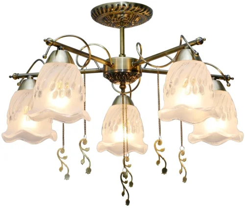 Люстра потолочная Delia TL1195X-05AB Toplight прозрачная на 5 ламп, основание античное бронза в стиле современный 