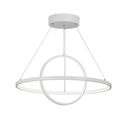 Светильник подвесной LED V4676-0/2S Vitaluce без плафона на 1 лампу, основание белое в стиле хай-тек кольца