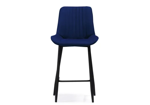 Полубарный стул Седа К синий / черный 511171 Woodville, синий/велюр, ножки/металл/чёрный, размеры - ****490*570 фото 2