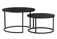 Комплект столиков Плумерия черный мрамор / черный 553550 Woodville столешница мрамор черный из стекло
