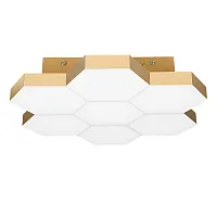 Люстра потолочная LED Favo 750071 Lightstar матовая золото белая на 1 лампа, основание матовое золото в стиле хай-тек 