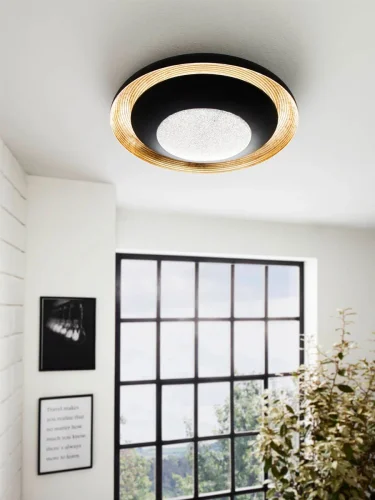 Светильник потолочный LED Canicosa 2 98527 Eglo золотой чёрный 1 лампа, основание чёрное в стиле современный  фото 2