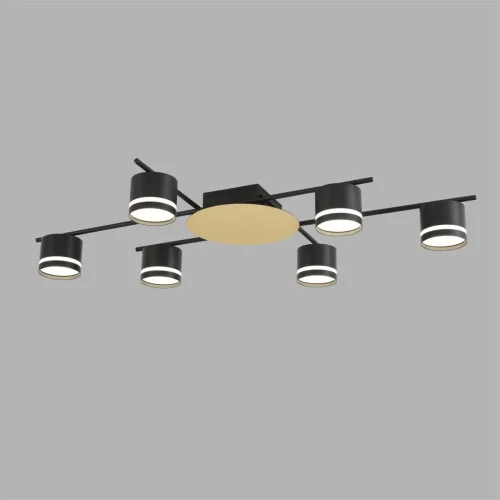 Люстра потолочная Benua 8304/6C Lumion чёрная на 6 ламп, основание чёрное золотое в стиле минимализм фото 5