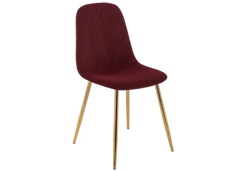 Стул на металлокаркасе Dabl wine red 11707 Woodville, бордовый/велюр, ножки/металл/золотой, размеры - ****440*520 фото 2