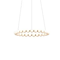 Люстра подвесная LED 0851CL-60GD Milosh Tendence белая на 1 лампу, основание золотое в стиле современный шар