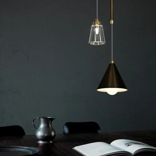 Светильник подвесной ADRIELL gold 189873-23 ImperiumLoft прозрачный золотой на 2 лампы, основание золотое в стиле современный фото 5