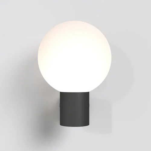 Настенный светильник Bold O598WL-01B Maytoni уличный IP54 чёрный 1 лампа, плафон белый в стиле хай-тек современный E27