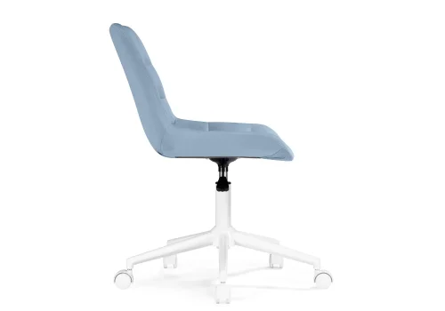 Компьютерное кресло Честер голубой (velutto 47 ) / белый 533176 Woodville, голубой/велюр, ножки/пластик/белый, размеры - *920***500*600 фото 4