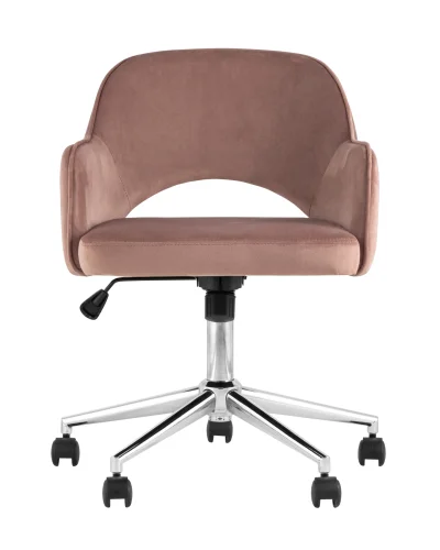 Кресло офисное Кларк, велюр, розовый УТ000025779 Stool Group, розовый/велюр, ножки/металл/хром, размеры - ****540*590 фото 2