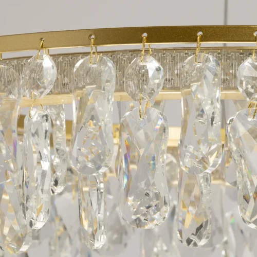 Люстра подвесная LED Орион 546011701 DeMarkt прозрачная на 1 лампу, основание золотое в стиле фото 7
