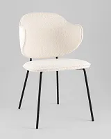 Стул Bellamy, букле молочный УТ000040256 Stool Group, молочный/букле, ножки/металл/чёрный, размеры - *820****