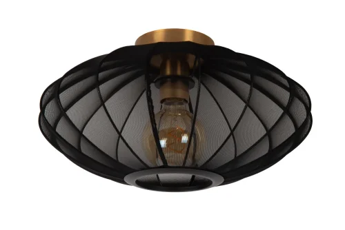 Светильник потолочный Corina 03147/40/30 Lucide чёрный 1 лампа, основание латунь матовое золото в стиле современный винтаж  фото 2