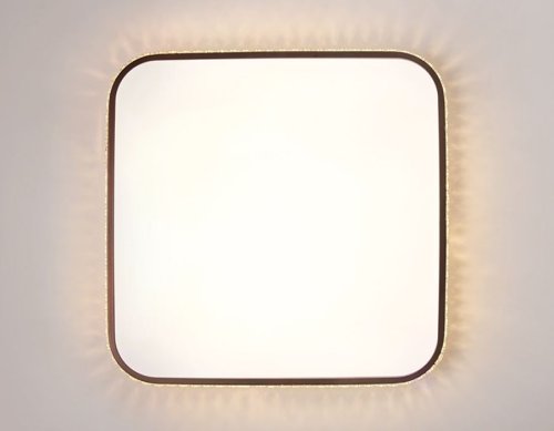 Светильник потолочный LED с пультом Orbital Crystal FF76 Ambrella light белый 1 лампа, основание коричневое в стиле современный хай-тек с пультом квадраты фото 6