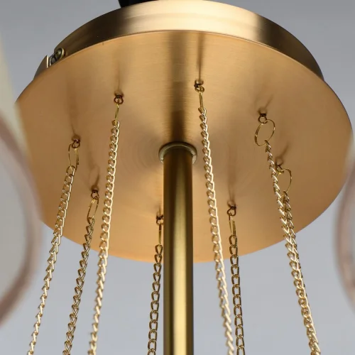 Люстра на штанге Федерика 684011608 MW-Light бежевая на 8 ламп, основание матовое золото в стиле классический  фото 12