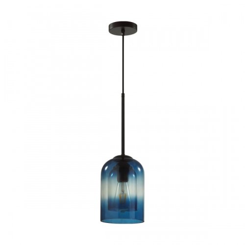 Светильник подвесной Boris 5280/1 Lumion синий 1 лампа, основание чёрное в стиле модерн 